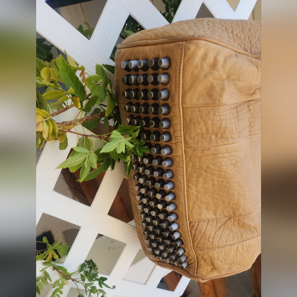 ALEXANDER WANG TAUPE LEATHER ROCCO TOP HANDLE SHOULDER STRAP BAG - Picture 8 of 10